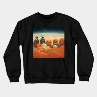 astronauts celebrate halloween on mars Crewneck Sweatshirt